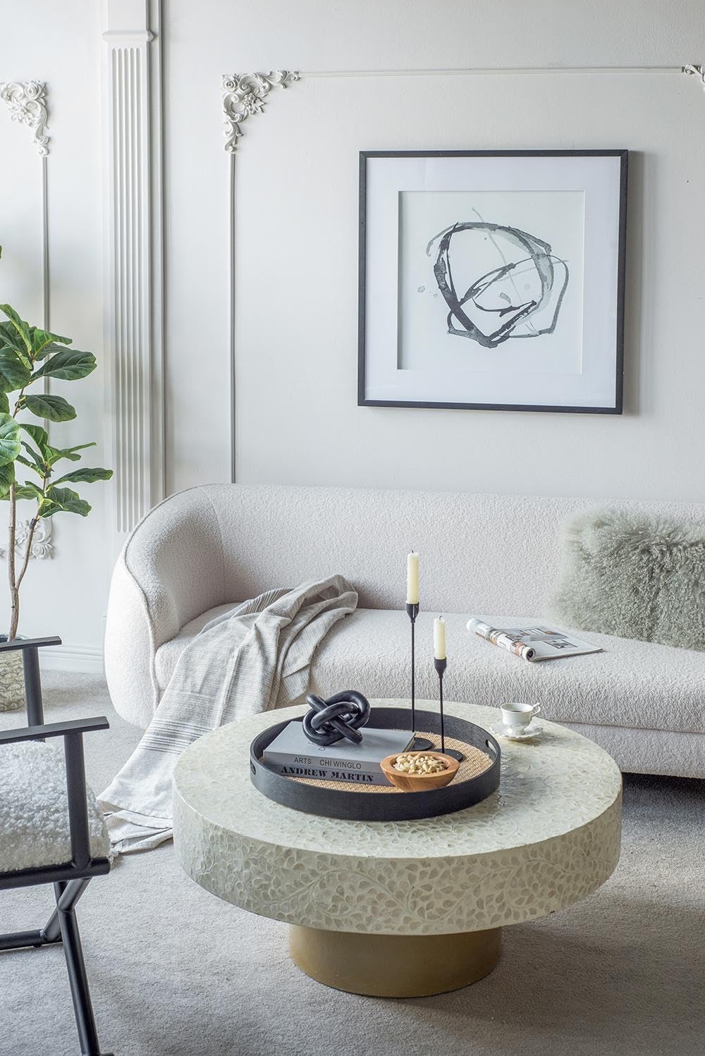 Black Marble Abstract Sculpture Modern Decor