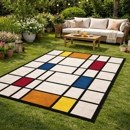 Modern Geometric Area Rug – Soft Minimalist Home Decor