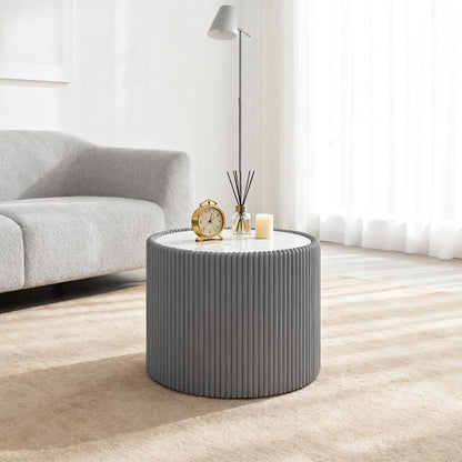 Modern Cylinder Leatherette Nightstand – Sleek Storage for Bedroom 🛏️✨