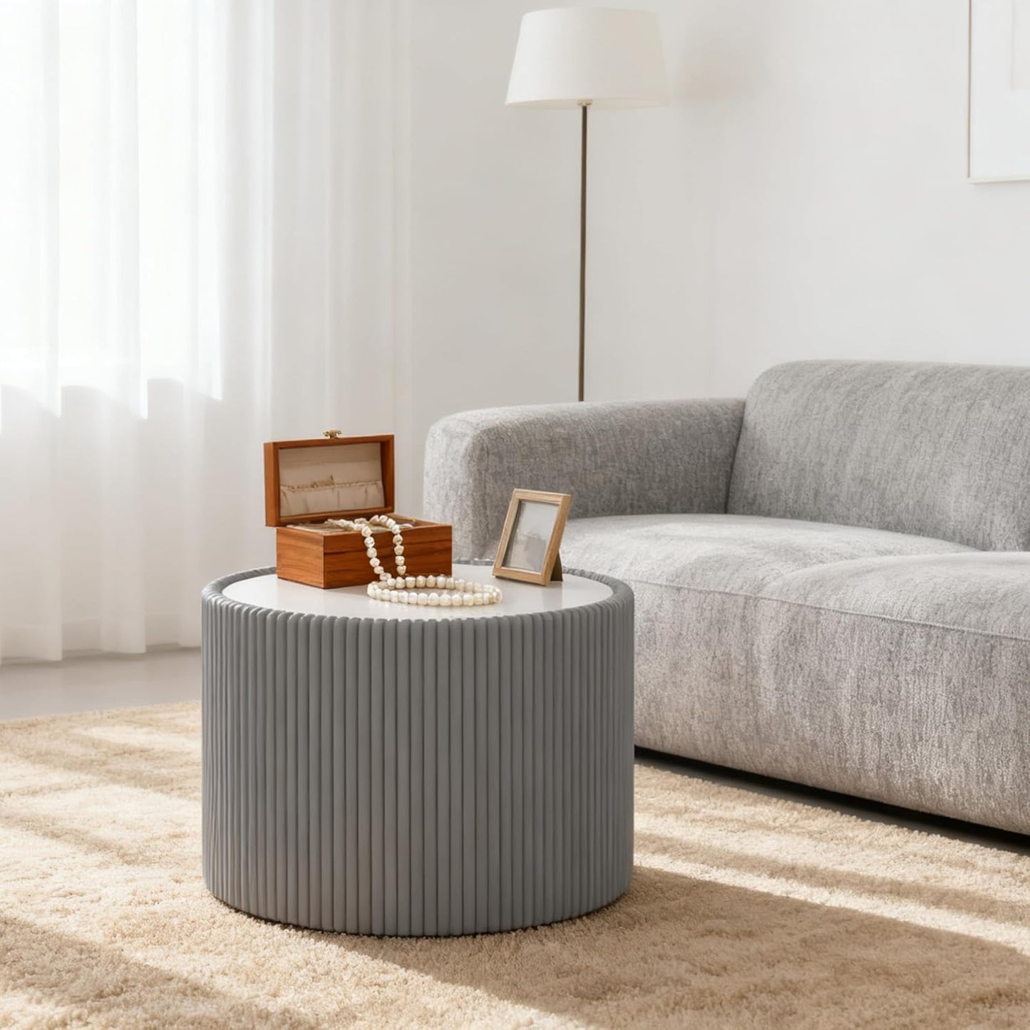 Modern Cylinder Leatherette Nightstand – Sleek Storage for Bedroom 🛏️✨