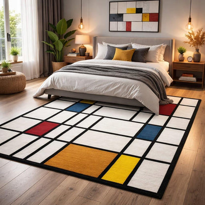 Modern Geometric Area Rug – Soft Minimalist Home Decor