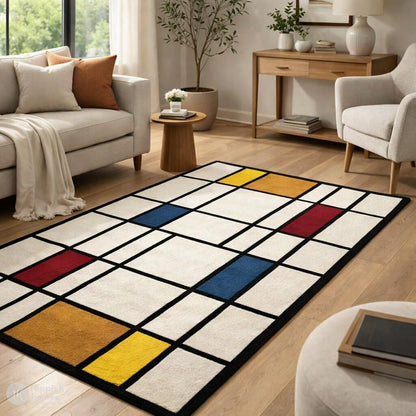 Modern Geometric Area Rug – Soft Minimalist Home Decor