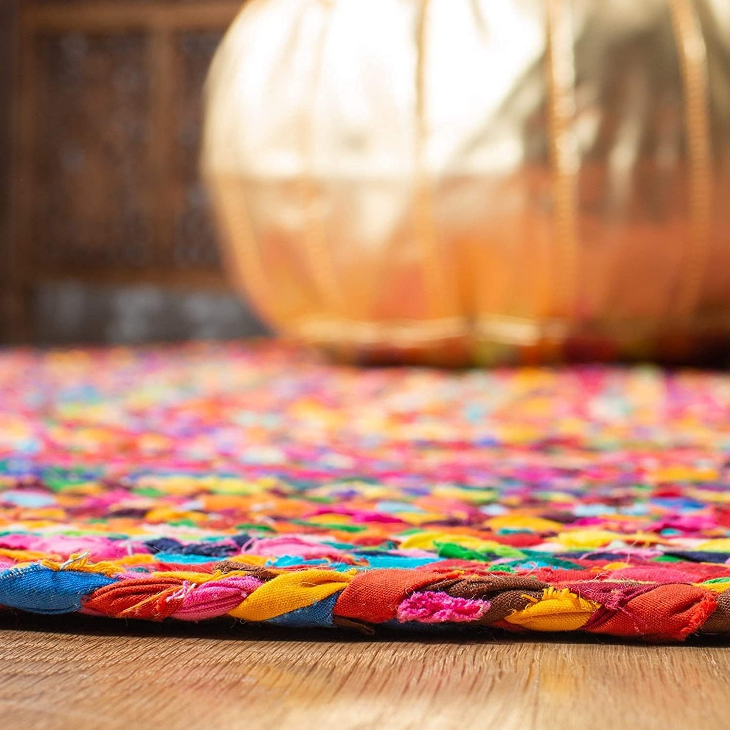 Braided Farmhouse Rug – Multicolor Cozy Floor Mat