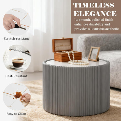 Modern Cylinder Leatherette Nightstand – Sleek Storage for Bedroom 🛏️✨