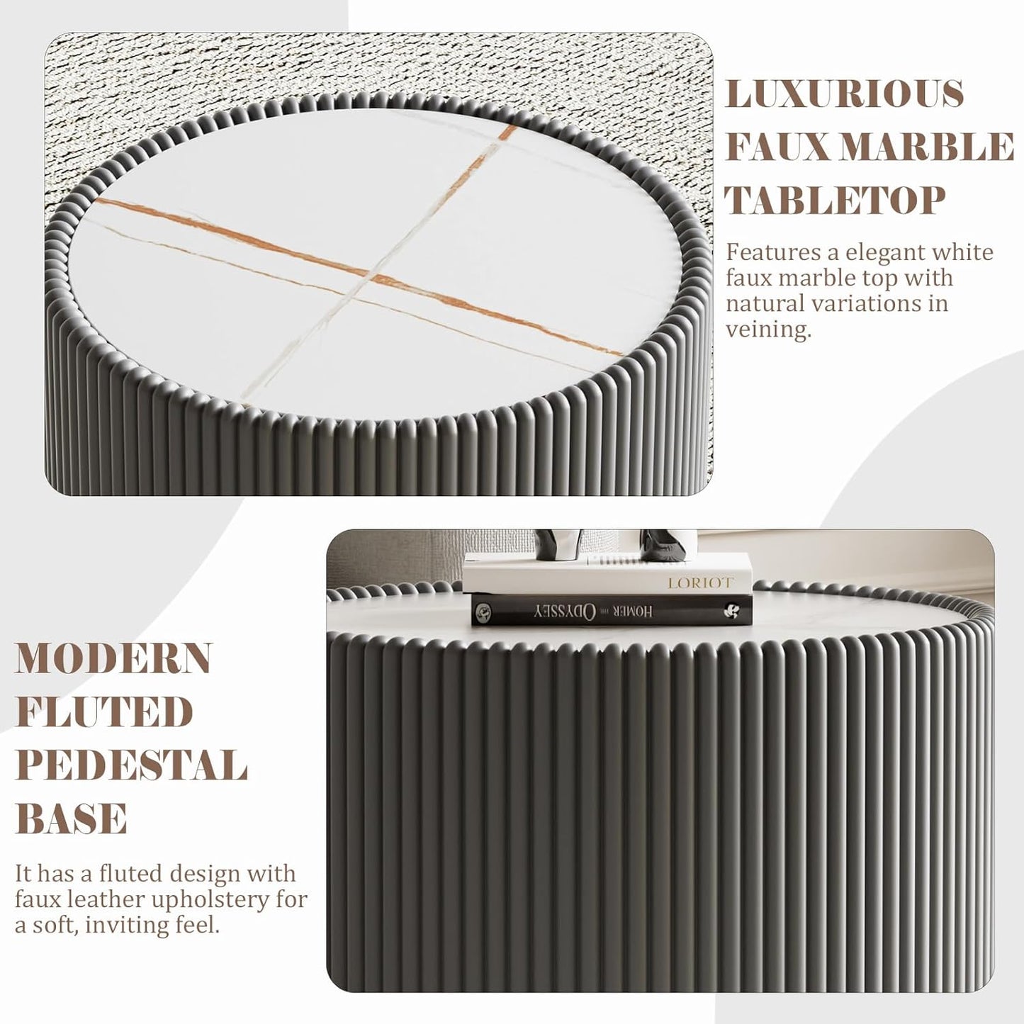 Modern Cylinder Leatherette Nightstand – Sleek Storage for Bedroom 🛏️✨