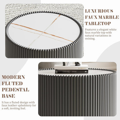Modern Cylinder Leatherette Nightstand – Sleek Storage for Bedroom 🛏️✨