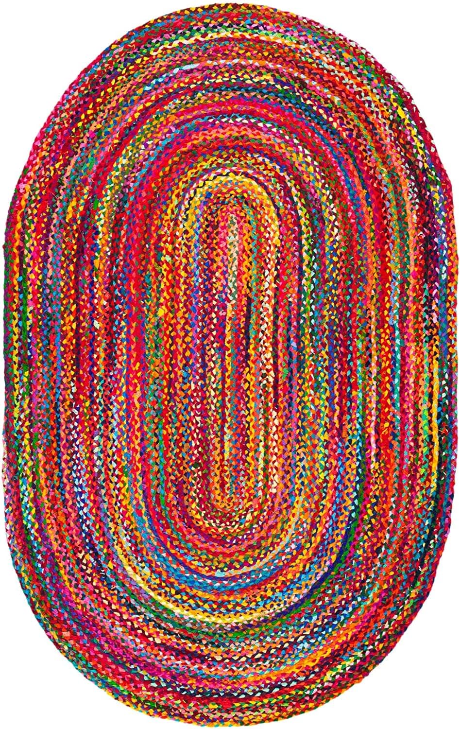 Braided Farmhouse Rug – Multicolor Cozy Floor Mat