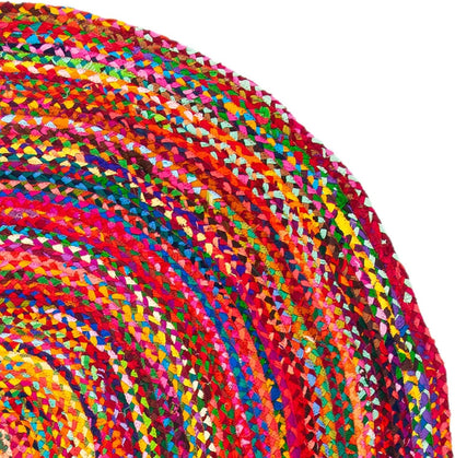 Braided Farmhouse Rug – Multicolor Cozy Floor Mat
