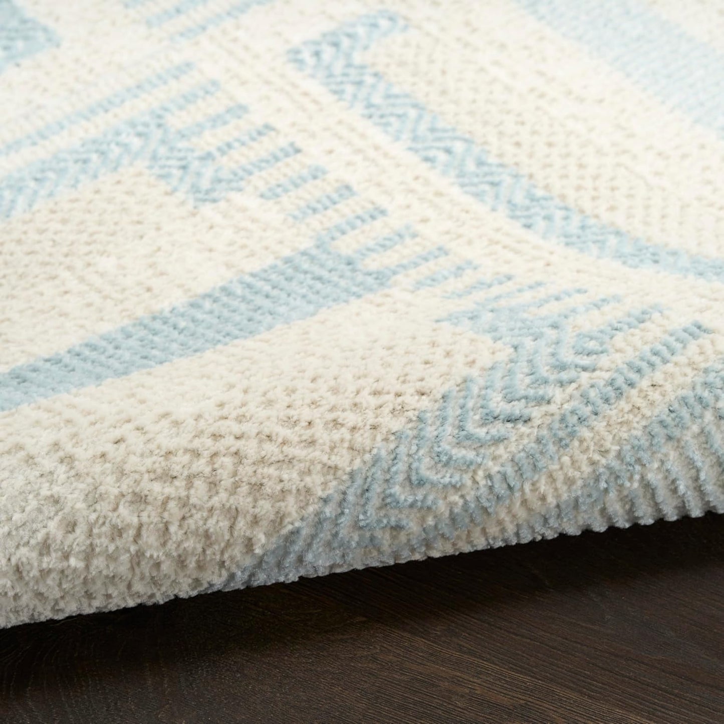 Nordic Ivory Blue Area Rug 🏡 Modern Home Accent