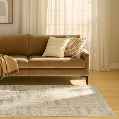 Nordic Ivory Blue Area Rug 🏡 Modern Home Accent