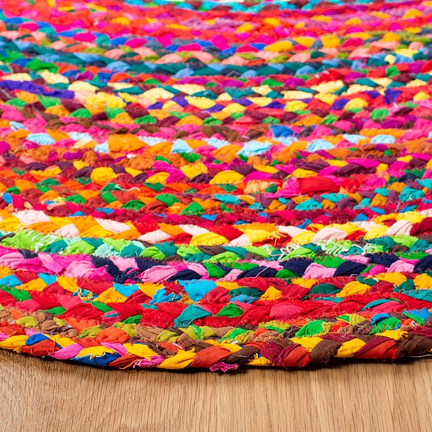 Braided Farmhouse Rug – Multicolor Cozy Floor Mat
