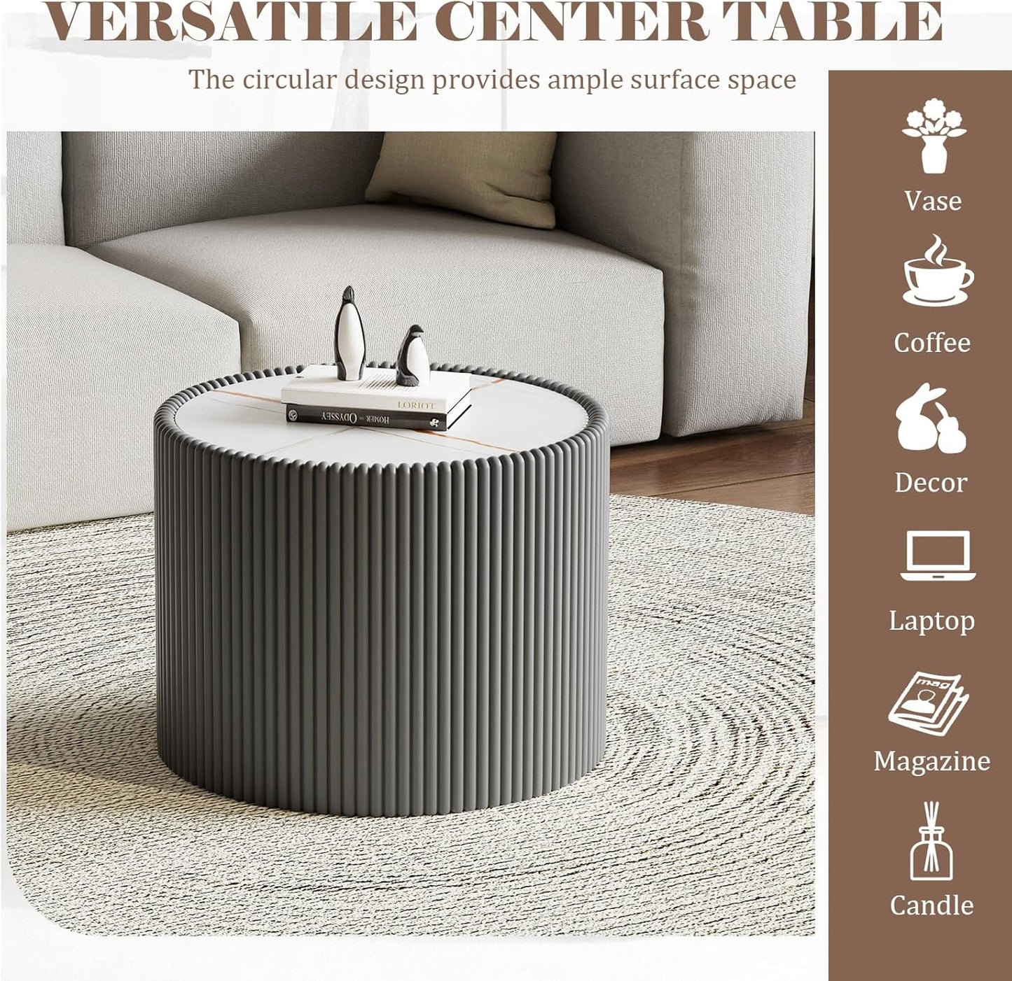 Modern Cylinder Leatherette Nightstand – Sleek Storage for Bedroom 🛏️✨