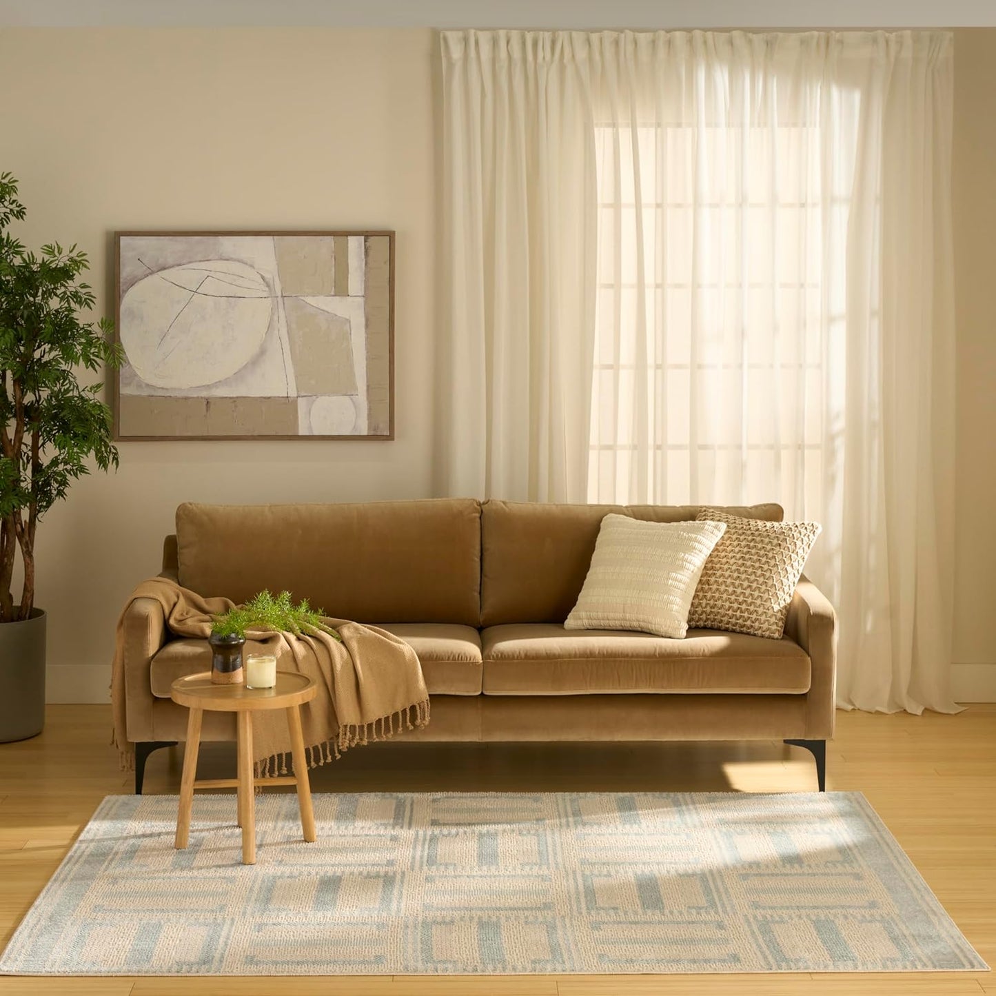 Nordic Ivory Blue Area Rug 🏡 Modern Home Accent