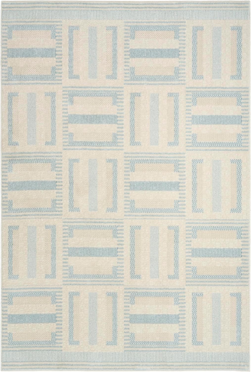 Nordic Ivory Blue Area Rug 🏡 Modern Home Accent