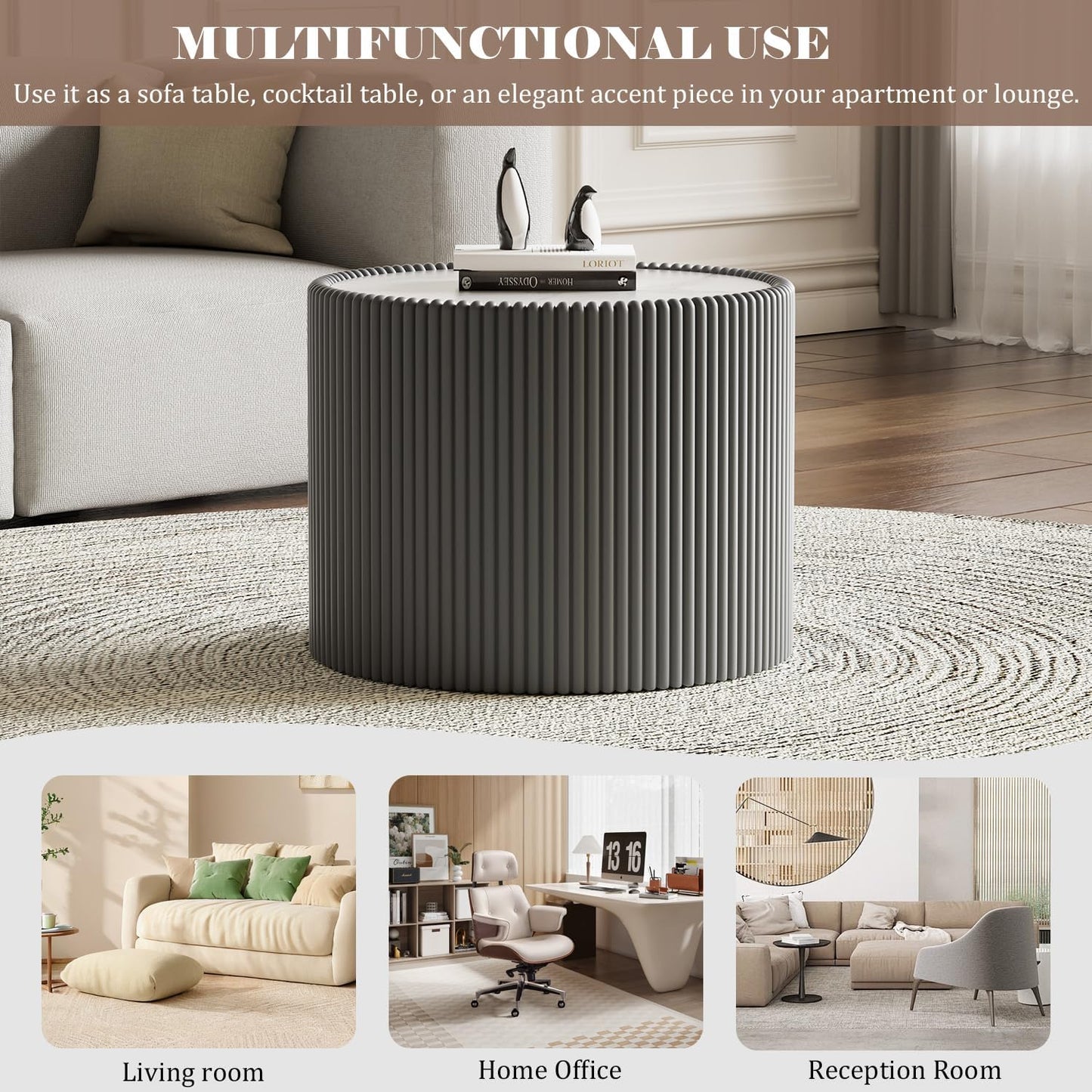 Modern Cylinder Leatherette Nightstand – Sleek Storage for Bedroom 🛏️✨