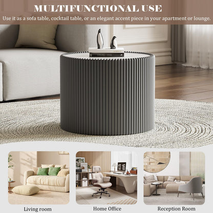 Modern Cylinder Leatherette Nightstand – Sleek Storage for Bedroom 🛏️✨