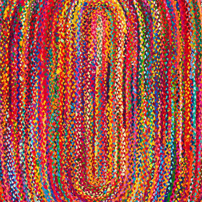 Braided Farmhouse Rug – Multicolor Cozy Floor Mat
