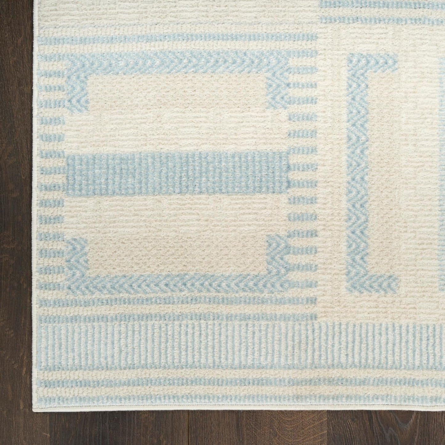 Nordic Ivory Blue Area Rug 🏡 Modern Home Accent