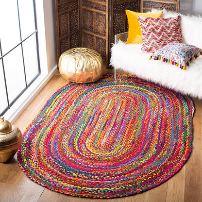 Braided Farmhouse Rug – Multicolor Cozy Floor Mat
